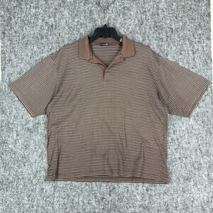 Two Nines Polo Shirt Mens Extra Large‎ Golf Brown Short-sleeve Business Casual